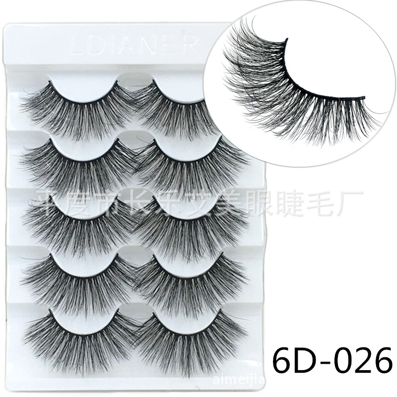 Fried Hair Natural Cross Eyelashes Curling Thick Multi-Layer Three-Dimensional Black Cross-Border Supply Manufacturer