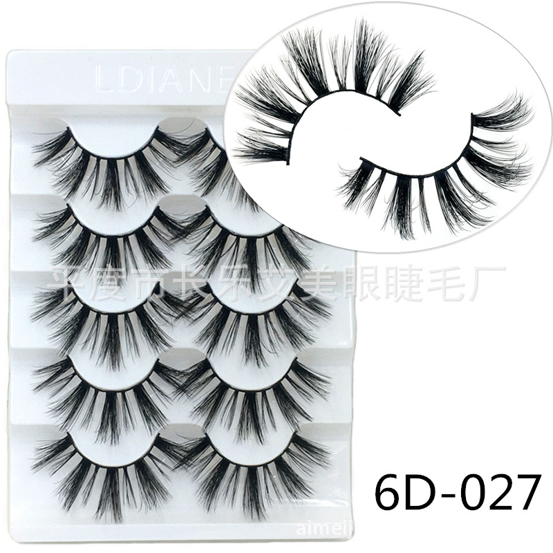 Fried Hair Natural Cross Eyelashes Curling Thick Multi-Layer Three-Dimensional Black Cross-Border Supply Manufacturer