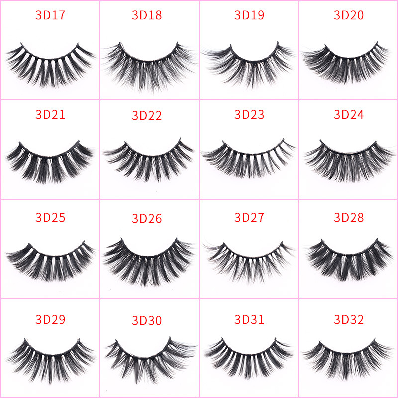 New 3D False Eyelashes Eyelashes Mink Cross-Border Eyelash Qingdao Factory Wholesale Custom Eyelashes