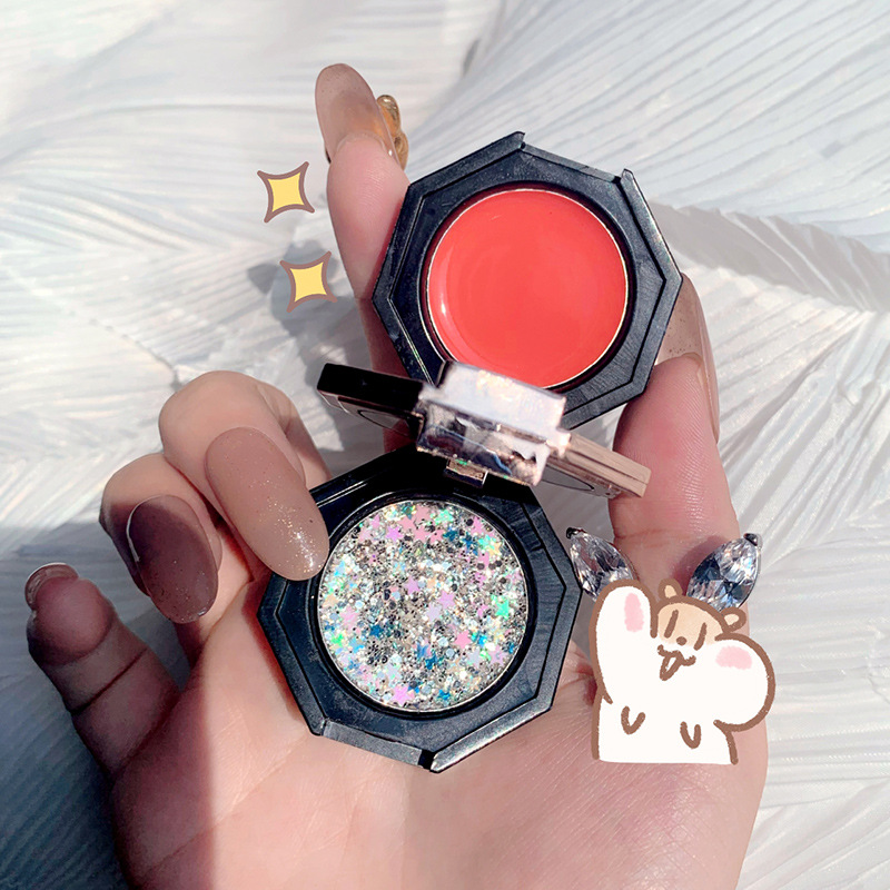 Xixi Blusher + Eye Shadow Sequins Gentle Cream Apricot Clothing Stickers Show off Look Warm Almond Pink Cute Xixi Blusher + Eye Shadow Sequins Gentle Cream Apricot Clothing Stickers Show off Look Warm Almond Pink Cute