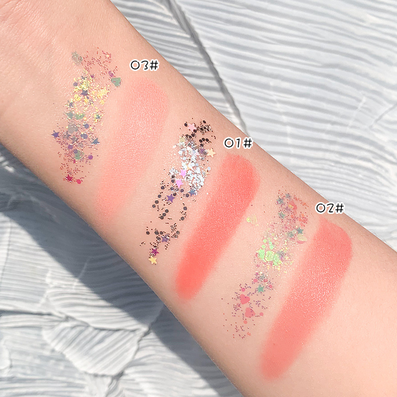 Xixi Blusher + Eye Shadow Sequins Gentle Cream Apricot Clothing Stickers Show off Look Warm Almond Pink Cute Xixi Blusher + Eye Shadow Sequins Gentle Cream Apricot Clothing Stickers Show off Look Warm Almond Pink Cute