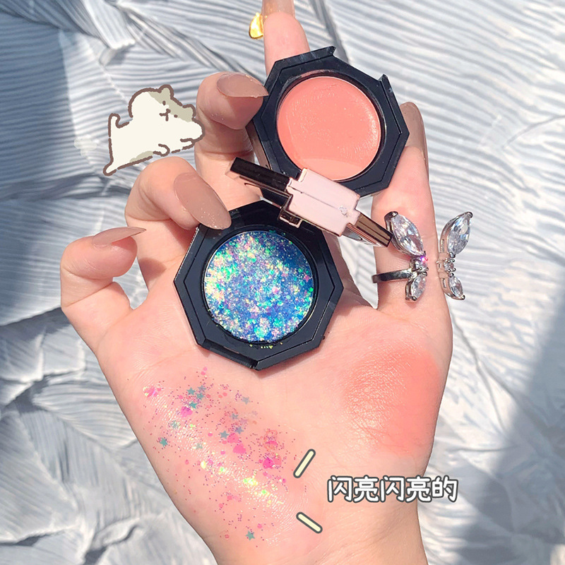 Xixi Blusher + Eye Shadow Sequins Gentle Cream Apricot Clothing Stickers Show off Look Warm Almond Pink Cute Xixi Blusher + Eye Shadow Sequins Gentle Cream Apricot Clothing Stickers Show off Look Warm Almond Pink Cute