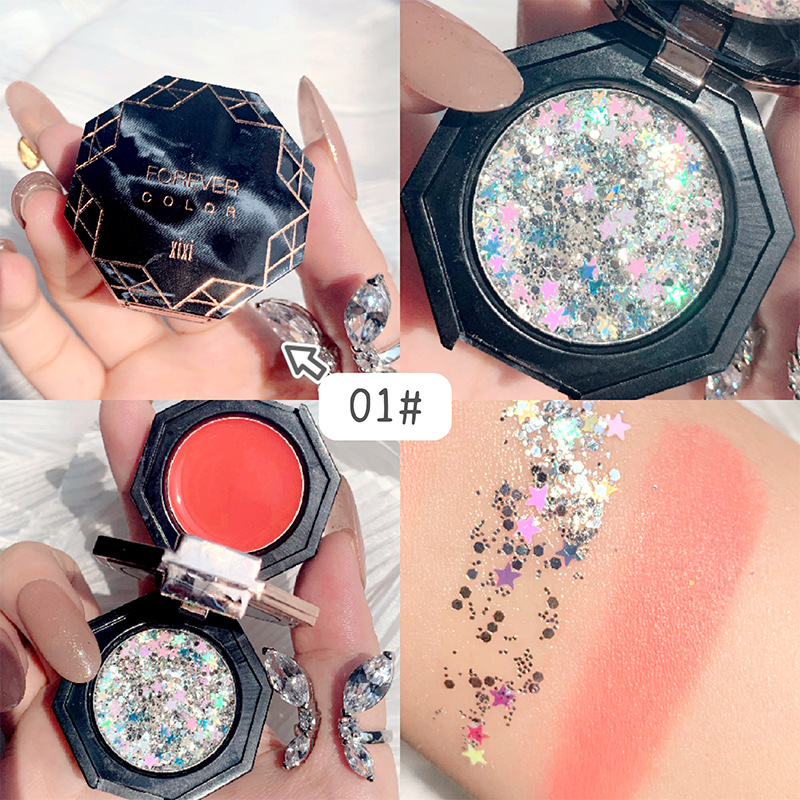 Xixi Blusher + Eye Shadow Sequins Gentle Cream Apricot Clothing Stickers Show off Look Warm Almond Pink Cute Xixi Blusher + Eye Shadow Sequins Gentle Cream Apricot Clothing Stickers Show off Look Warm Almond Pink Cute