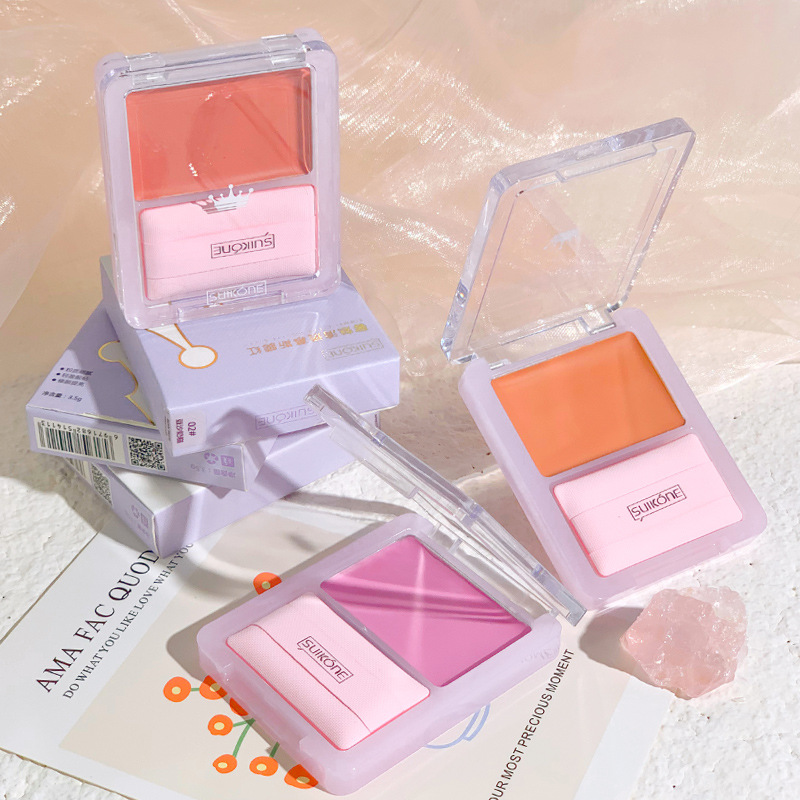 Suikone Clear Mousse Blusher Natural Nude Makeup Pearl Slightly Shiny Red Vigorous Girl Brightening Skin Color Plate