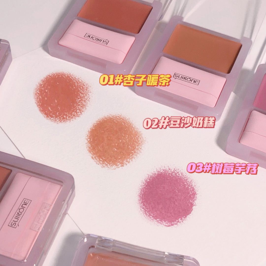 Suikone Clear Mousse Blusher Natural Nude Makeup Pearl Slightly Shiny Red Vigorous Girl Brightening Skin Color Plate