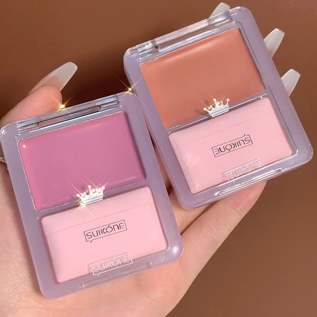 Suikone Clear Mousse Blusher Natural Nude Makeup Pearl Slightly Shiny Red Vigorous Girl Brightening Skin Color Plate