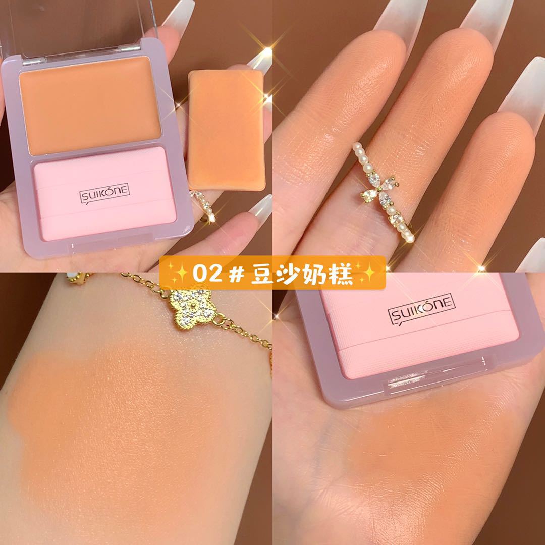 Suikone Clear Mousse Blusher Natural Nude Makeup Pearl Slightly Shiny Red Vigorous Girl Brightening Skin Color Plate