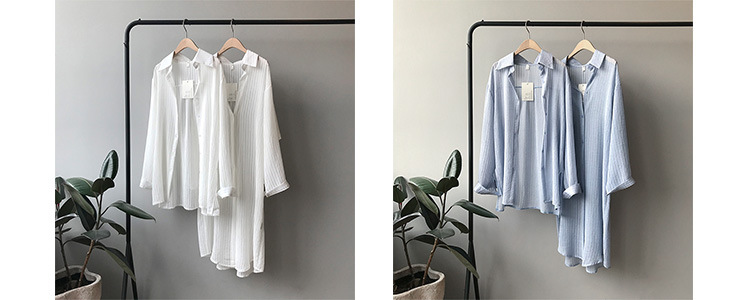summer 2020 sunscreen shirt for women long sleeve thin shirt for women over the knee relaxed long shirt for women 30367