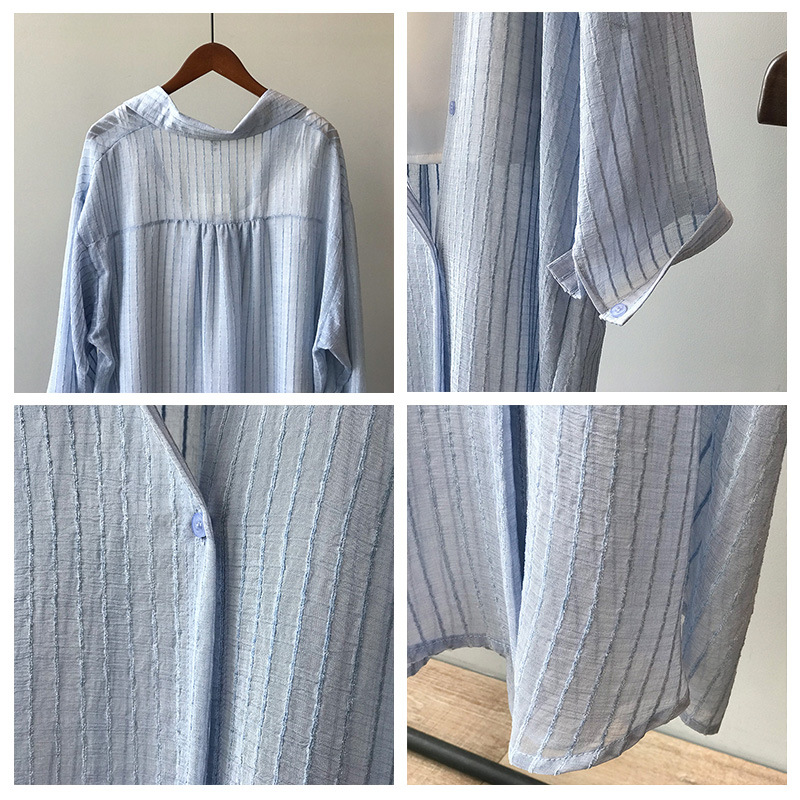 summer 2020 sunscreen shirt for women long sleeve thin shirt for women over the knee relaxed long shirt for women 30367