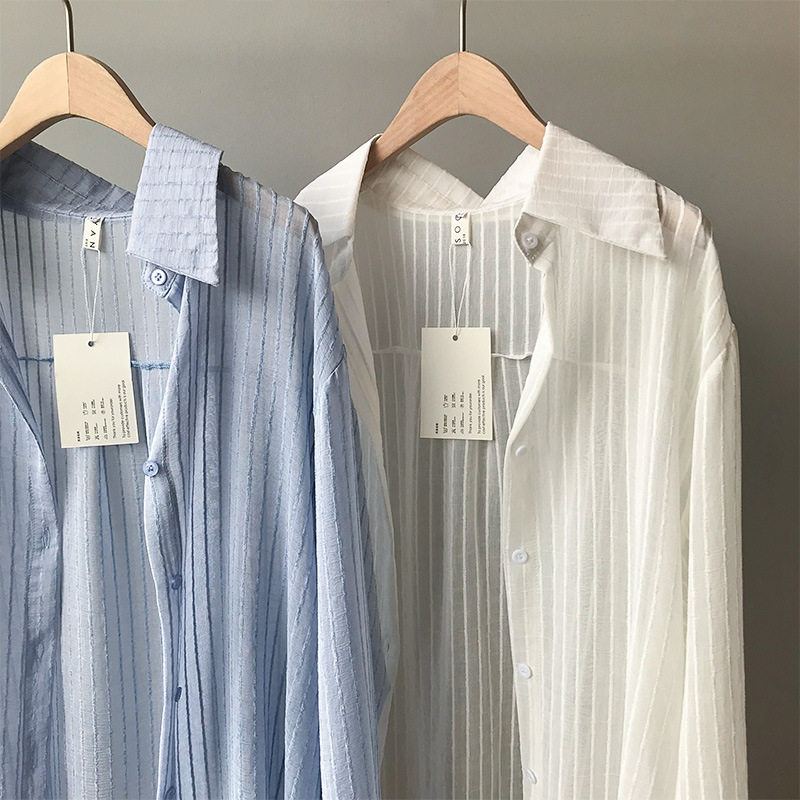 summer 2020 sunscreen shirt for women long sleeve thin shirt for women over the knee relaxed long shirt for women 30367