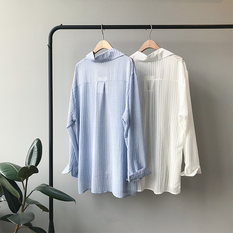 summer 2020 sunscreen shirt for women long sleeve thin shirt for women over the knee relaxed long shirt for women 30367