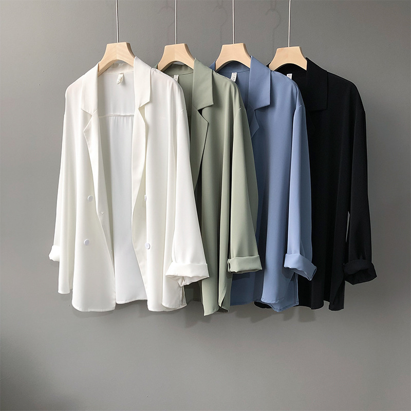 Summer 2020 new Korean web celebrity thin small suit jacket women's design sense of sunscreen loose suit 3355 Summer 2020 new Korean web celebrity thin small suit jacket women's design sense of sunscreen loose suit 3355