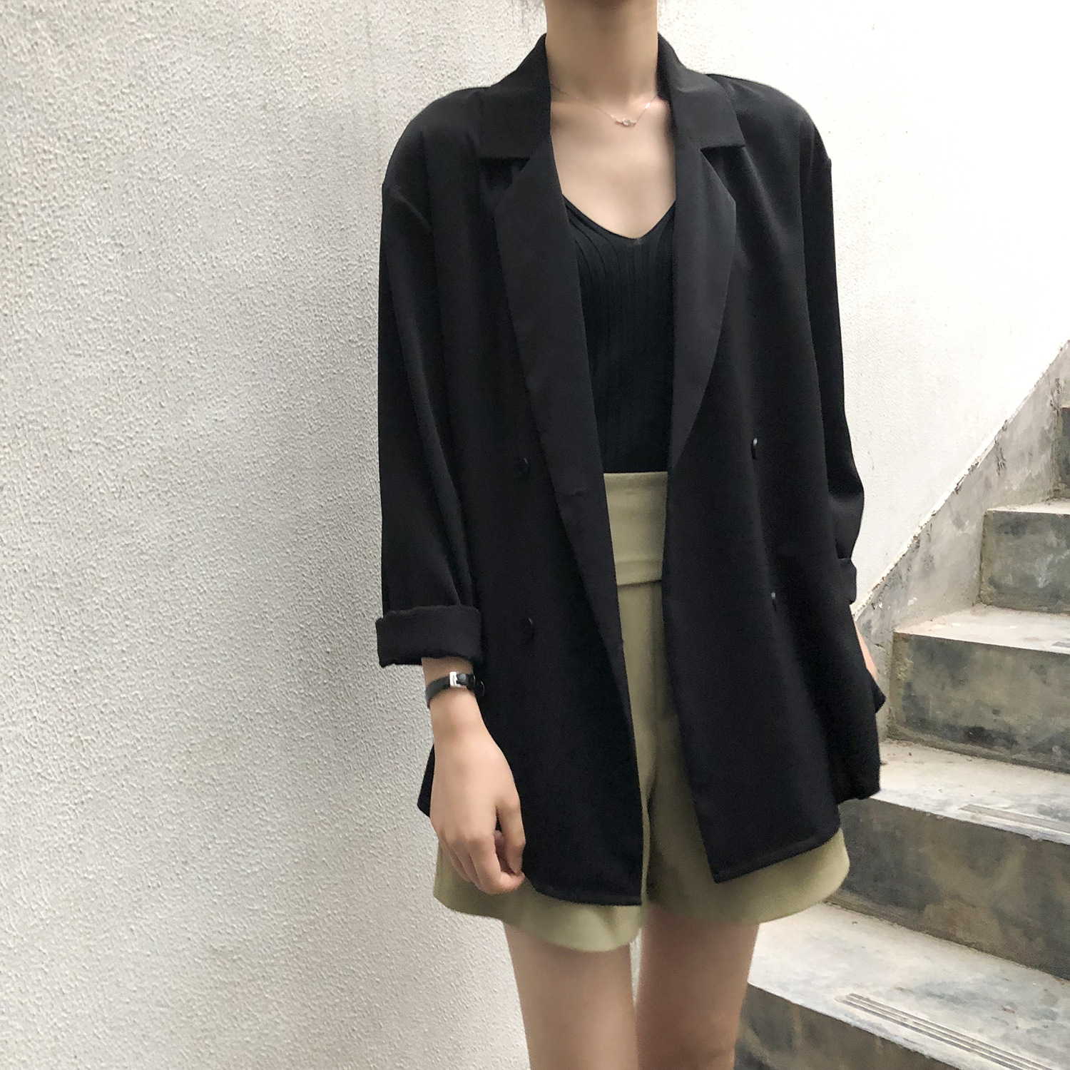 Summer 2020 new Korean web celebrity thin small suit jacket women's design sense of sunscreen loose suit 3355 Summer 2020 new Korean web celebrity thin small suit jacket women's design sense of sunscreen loose suit 3355