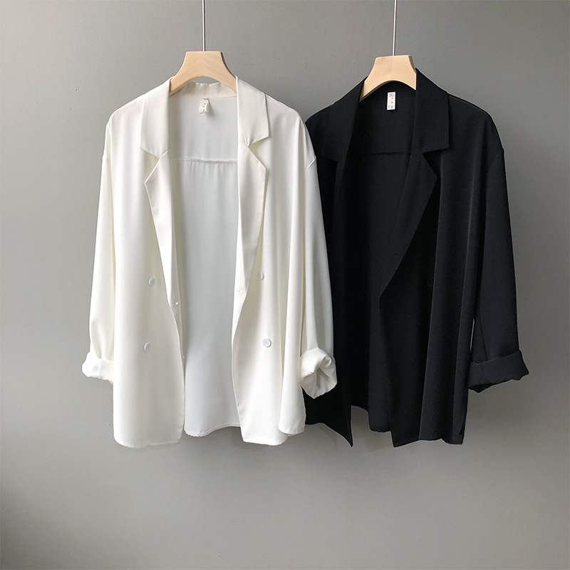Summer 2020 new Korean web celebrity thin small suit jacket women's design sense of sunscreen loose suit 3355 Summer 2020 new Korean web celebrity thin small suit jacket women's design sense of sunscreen loose suit 3355