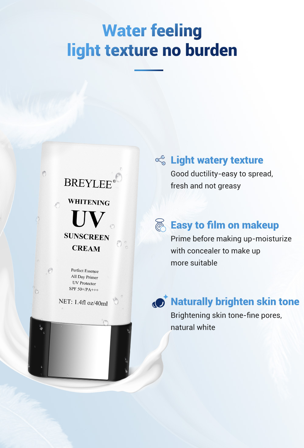 Breylee Whhiteningg UV Sunscreen Cream 40ml -- BL-47 Breylee Whhiteningg UV Sunscreen Cream 40ml -- BL-47