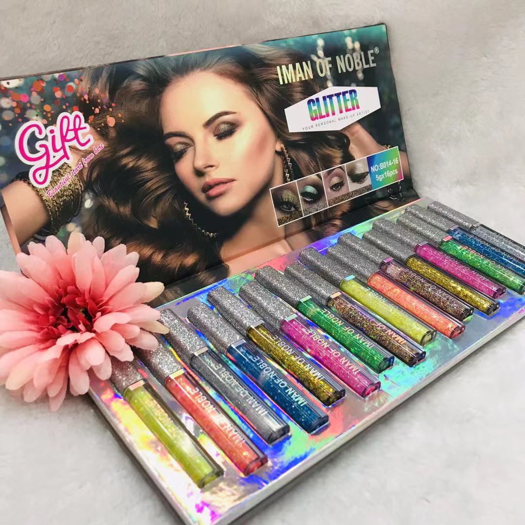 IMAN OF NOBLE color eye shadow liquid 16 sets box natural lasting not easy to fall off makeup