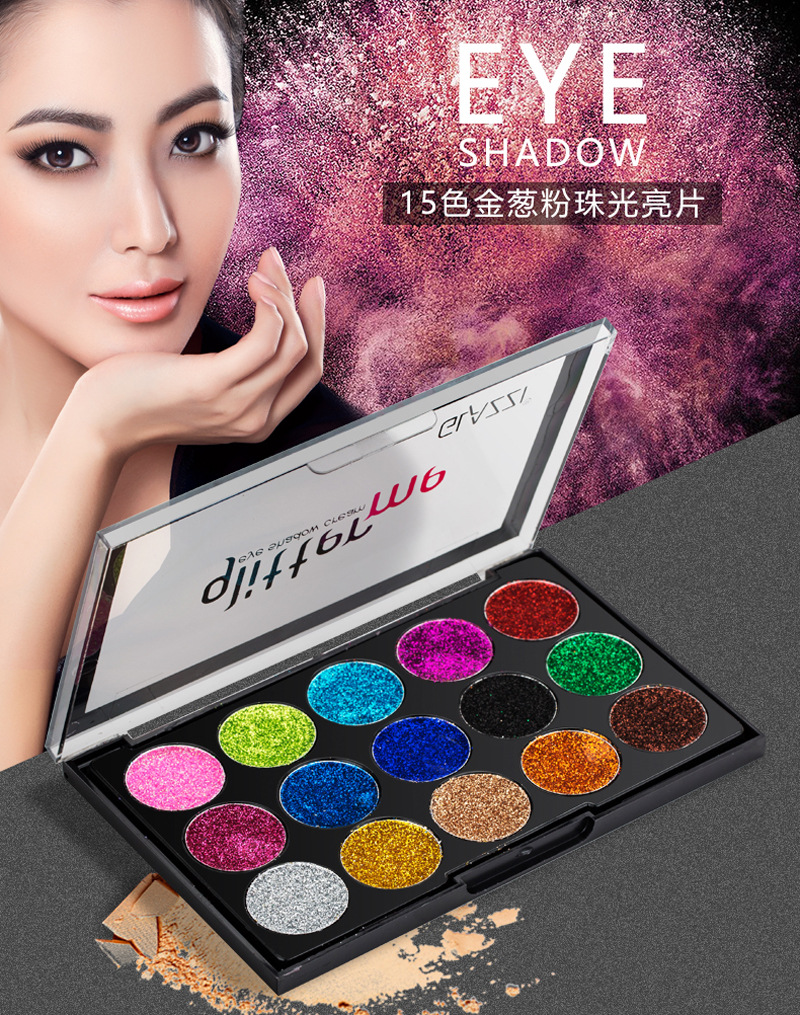 GLAZZI 15 color Glitter eyeshadow plate big shinny glitter highlight eye shadow stage party show glitter eyeshadow GLAZZI 15 color Glitter eyeshadow plate big shinny glitter highlight eye shadow stage party show glitter eyeshadow