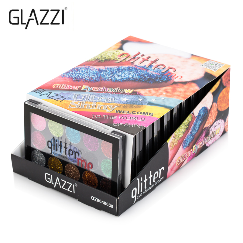 GLAZZI 15 color Glitter eyeshadow plate big shinny glitter highlight eye shadow stage party show glitter eyeshadow