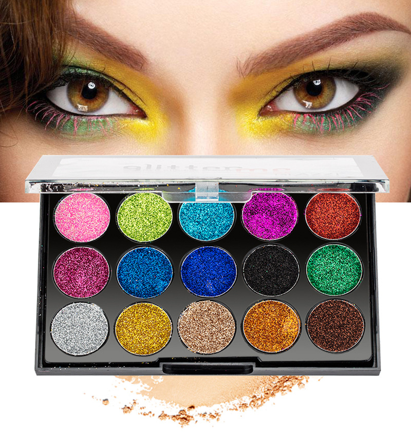 GLAZZI 15 color Glitter eyeshadow plate big shinny glitter highlight eye shadow stage party show glitter eyeshadow GLAZZI 15 color Glitter eyeshadow plate big shinny glitter highlight eye shadow stage party show glitter eyeshadow