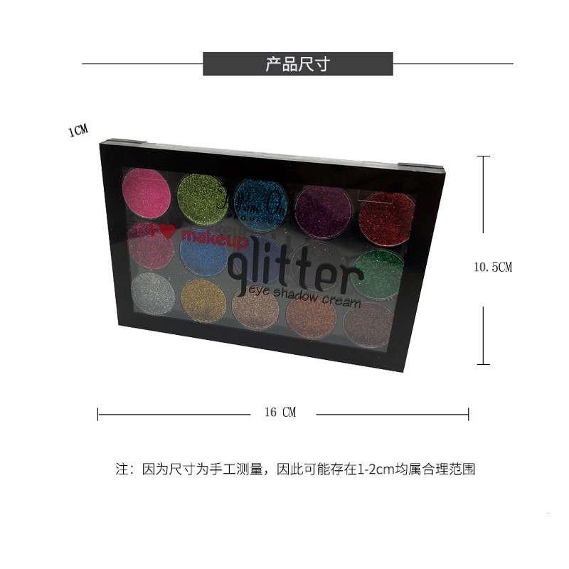 GLAZZI 15 color Glitter eyeshadow plate big shinny glitter highlight eye shadow stage party show glitter eyeshadow GLAZZI 15 color Glitter eyeshadow plate big shinny glitter highlight eye shadow stage party show glitter eyeshadow