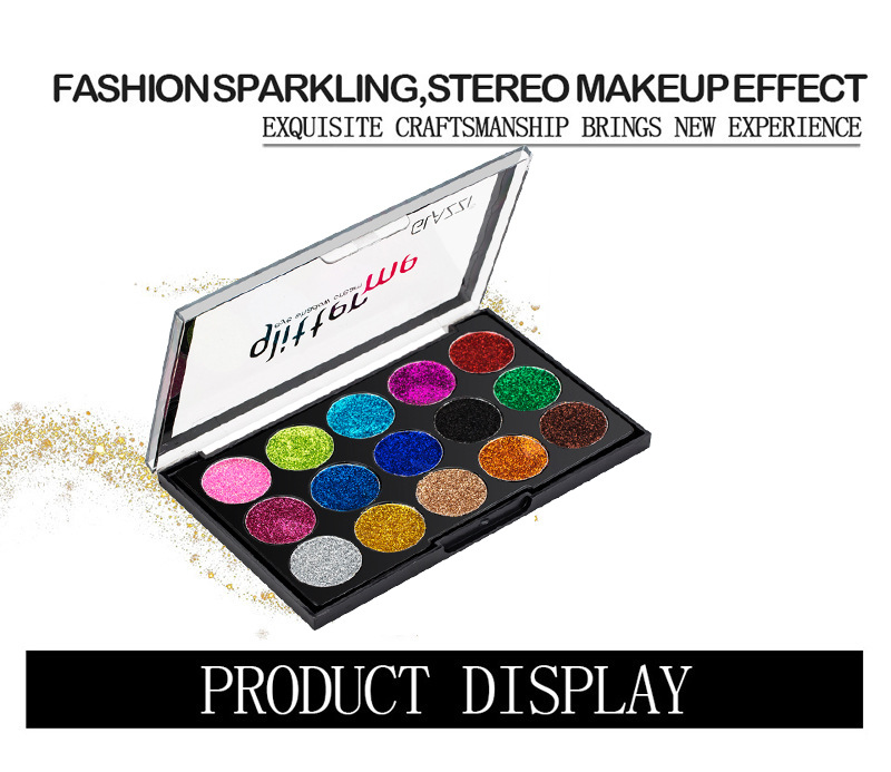 GLAZZI 15 color Glitter eyeshadow plate big shinny glitter highlight eye shadow stage party show glitter eyeshadow GLAZZI 15 color Glitter eyeshadow plate big shinny glitter highlight eye shadow stage party show glitter eyeshadow