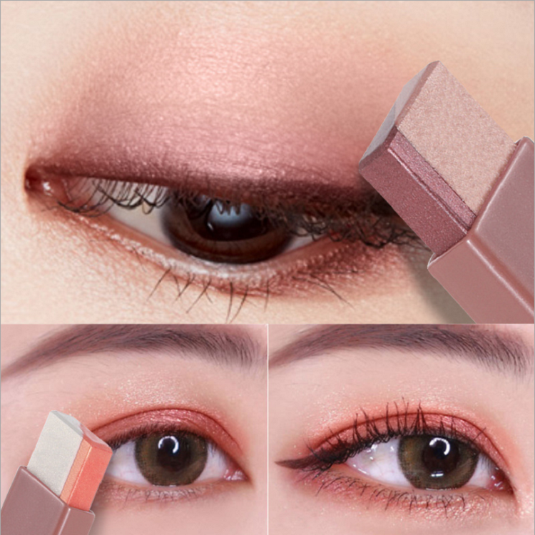 Two-Color Lazy Eye Shadow Stick Pen Pearlescent One Touch Glitter Earth Color Series Factory Direct Supply Wholesale