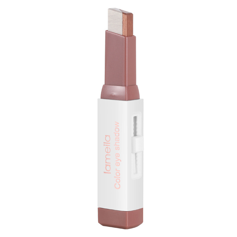 Two-Color Lazy Eye Shadow Stick Pen Pearlescent One Touch Glitter Earth Color Series Factory Direct Supply Wholesale