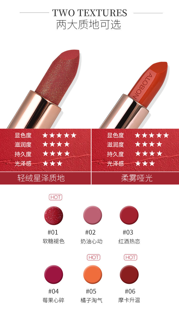 AloBon Memory Square Lipstick Does Not Fade No Stain on Cup Matte Lipstick Female Student Party Plain Face AloBon Memory Square Lipstick Does Not Fade No Stain on Cup Matte Lipstick Female Student Party Plain Face