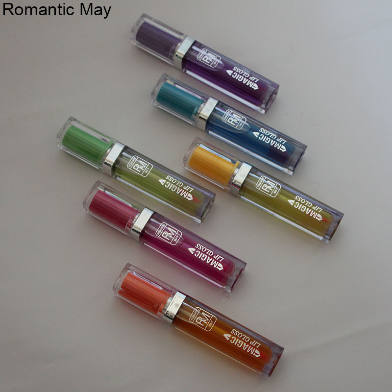 Romantic May Color Changing Liquid Lipstick Lip Gloss 6 Colors Adjustable Cross-Border Neutral Tube Beauty Cosmetics