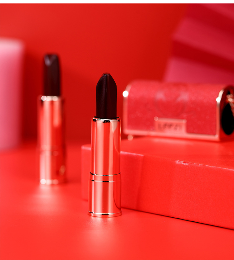 Leezi/Liz 5312 small leather bag lipstick three side three color black rose lipstick moisture easy to color Leezi/Liz 5312 small leather bag lipstick three side three color black rose lipstick moisture easy to color