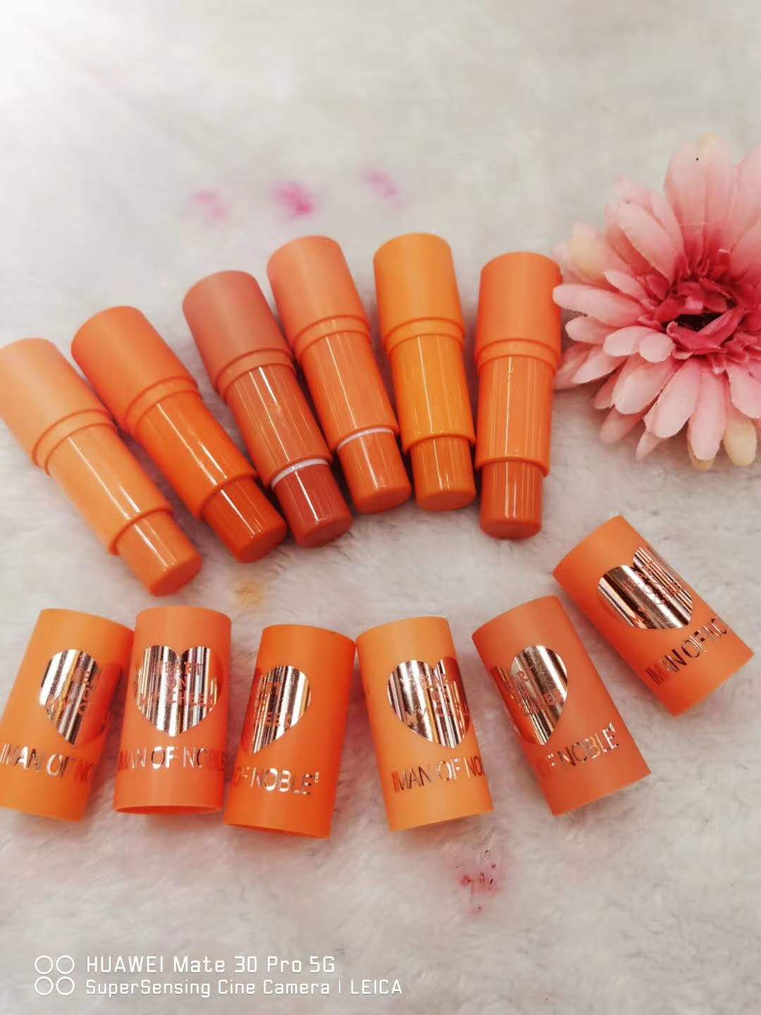 IMAN OF NOBLE brand new orange 6 colors blusher lipstick double with natural lasting makeup IMAN OF NOBLE brand new orange 6 colors blusher lipstick double with natural lasting makeup