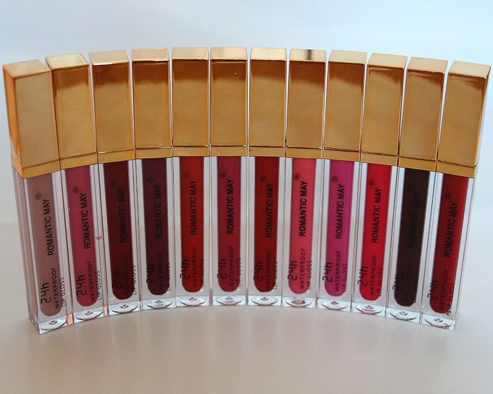 Romantic May Matte Matte Lip Glaze Lasting Color Lip Gloss 12-Color Liquid Lipstick Non-Stick Cup