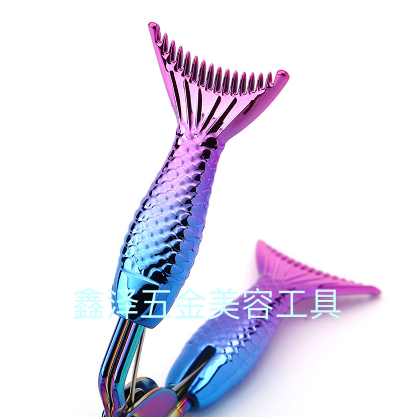 Eyelash Curler Eyelash Curler Fish Tail Handle Gradient Eyelash Curler with Comb Eyelash Curler Beauty Tools