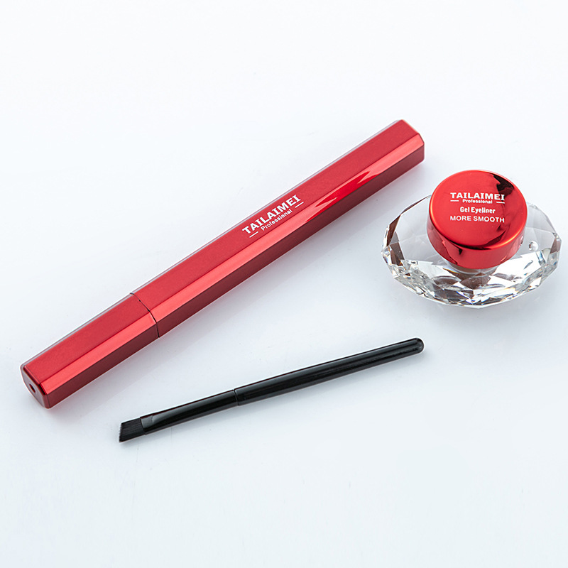 TLM TLM cool black quick dry eyeliner + eyeliner paste durable waterproof non - dye eyeliner liquid pen makeup