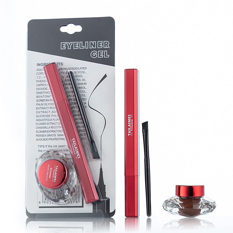 TLM TLM cool black quick dry eyeliner + eyeliner paste durable waterproof non - dye eyeliner liquid pen makeup