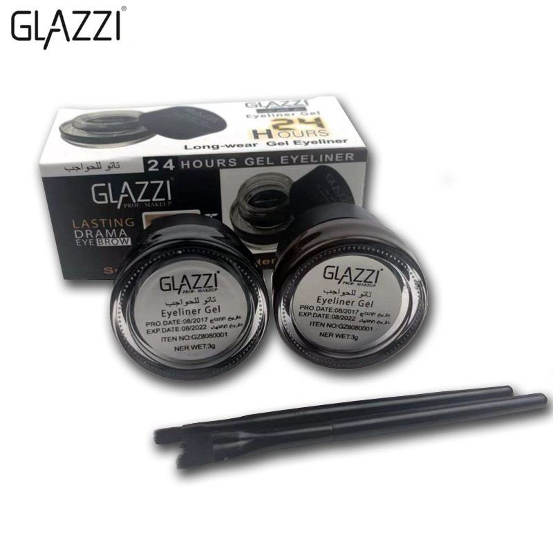 hot style GLAZZI Korean two-color eyeliner 2 bottles of long-lasting waterproof and non-smudging eye shadow gel makeup
