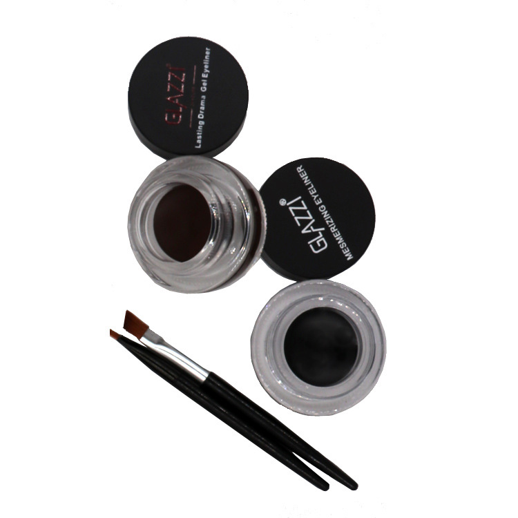 hot style GLAZZI Korean two-color eyeliner 2 bottles of long-lasting waterproof and non-smudging eye shadow gel makeup