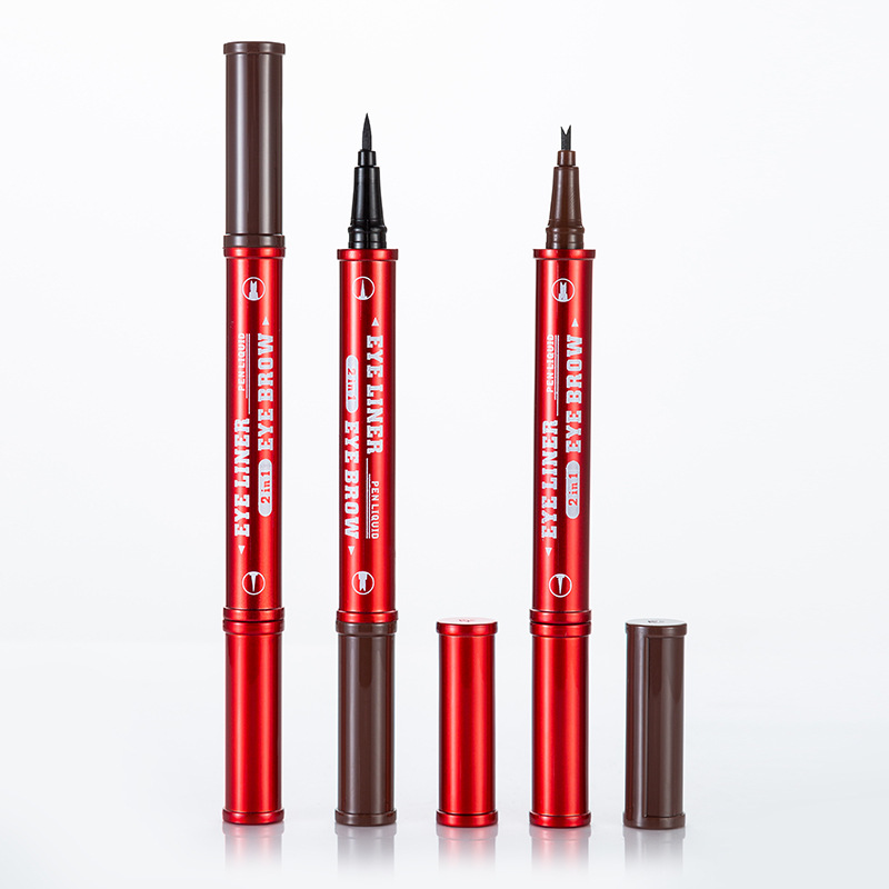 TLM TLM cool black quick dry eyeliner water eyebrow pencil 2 ni1 durable waterproof not smudge dye double end pen