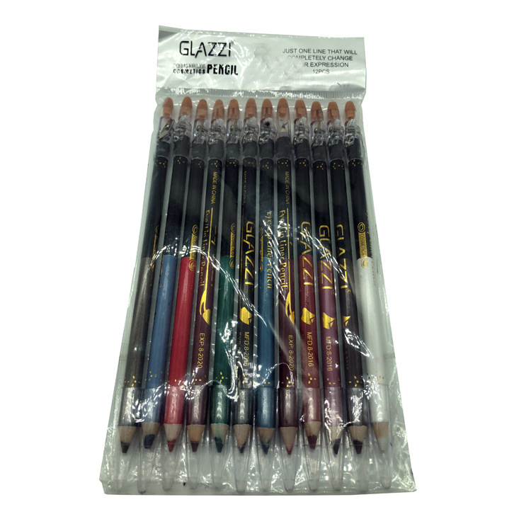 GLAZZI lip liner eyeliner double tip with knife planing waterproof eyebrow pencil makeup pen makeup
