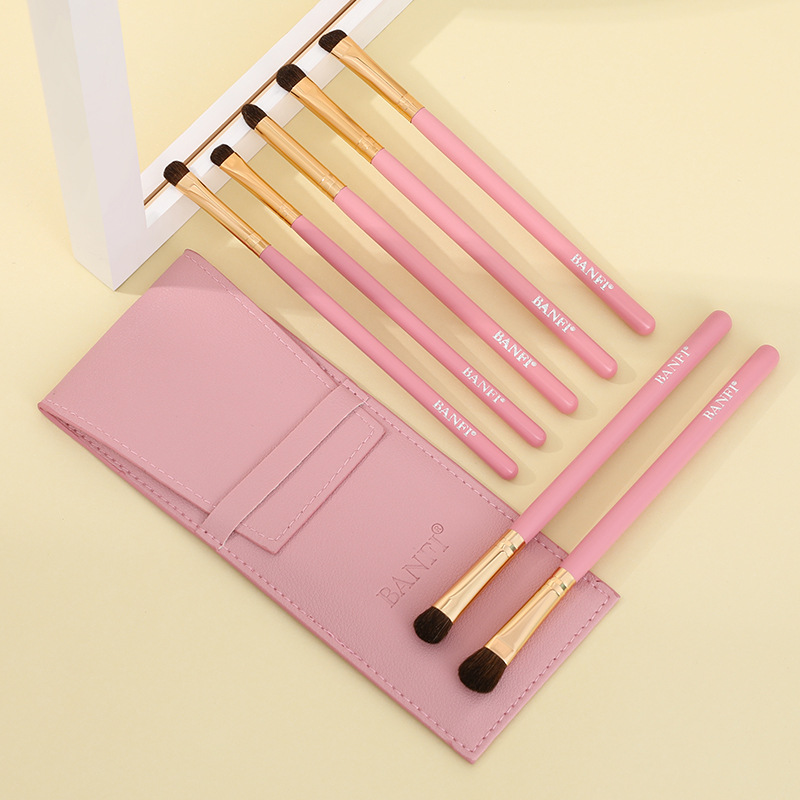 7 PCs Pony Hair Eye Makeup Brush Wooden Handle Animal Hair Makeup Tools Eye Shadow Brush Eyebrow Brush in Stock 7 PCs Pony Hair Eye Makeup Brush Wooden Handle Animal Hair Makeup Tools Eye Shadow Brush Eyebrow Brush in Stock