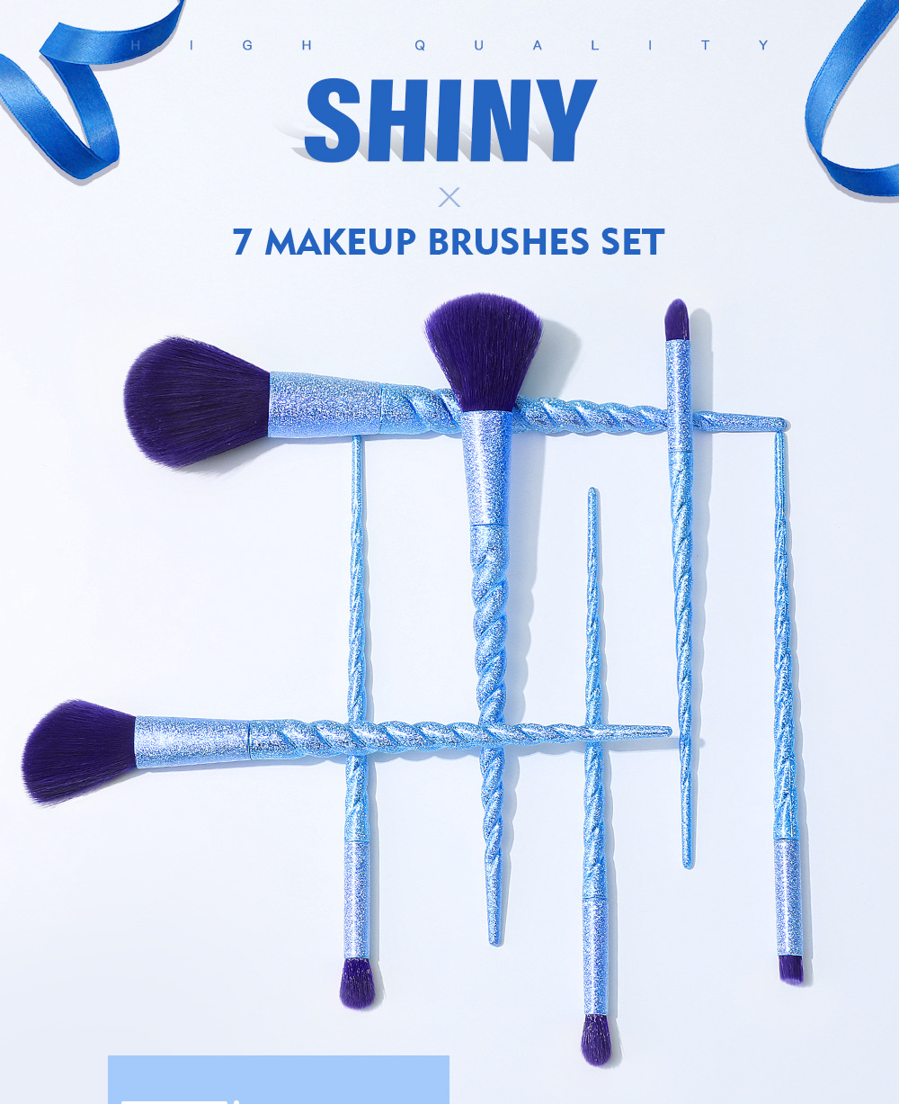 7 Frosted Screw Rod Makeup Brush Set Plastic Handle Fiber Wool Full Set of Beauty Tools Cross-Border 7 Frosted Screw Rod Makeup Brush Set Plastic Handle Fiber Wool Full Set of Beauty Tools Cross-Border