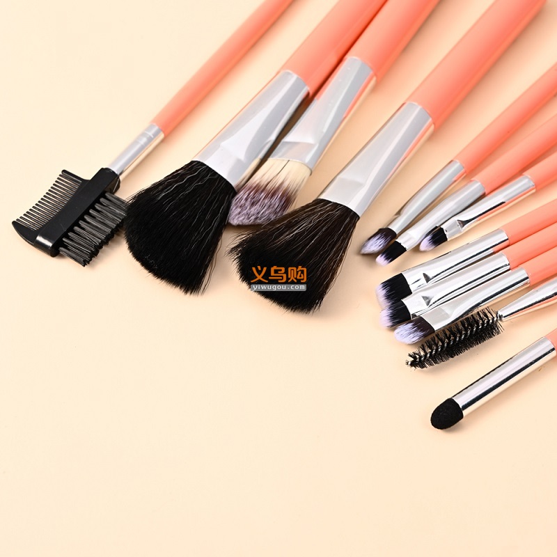 pabibrow 12Pcs Professional plastic make up brush Label Makeup brush Makeup Brush PVC Set Wholesales cosmetics brush