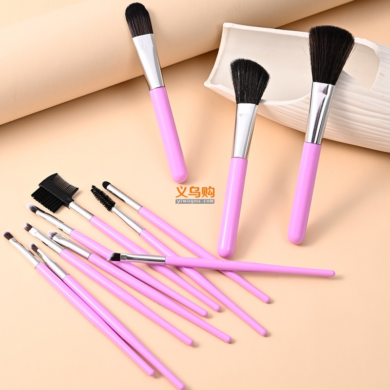pabibrow 12Pcs Professional plastic make up brush Label Makeup brush Makeup Brush PVC Set Wholesales cosmetics brush