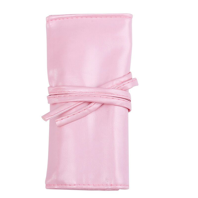 Colour makeup light 7 pieces of short pole 7 piece set of money clip makeup brush suit leather bag color.