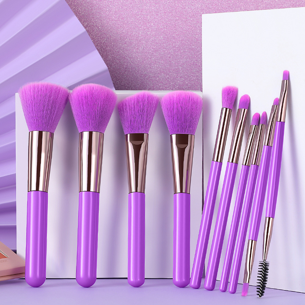 Makeup Brush Set Full Set of Beauty Tools Plastic Handle Fiber Hair Eye Shadow Brush Eye Brush Eyebrow Brush