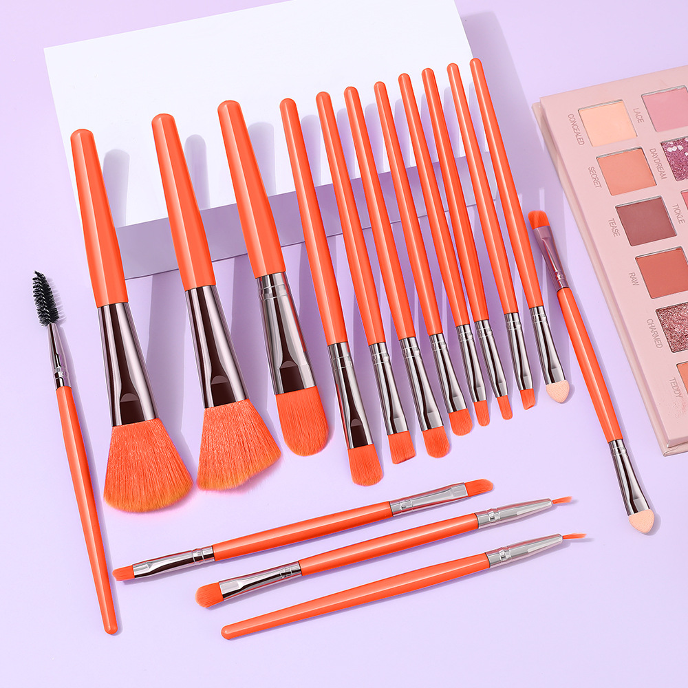 Makeup Brush Set Full Set of Beauty Tools Plastic Handle Fiber Hair Eye Shadow Brush Eye Brush Eyebrow Brush