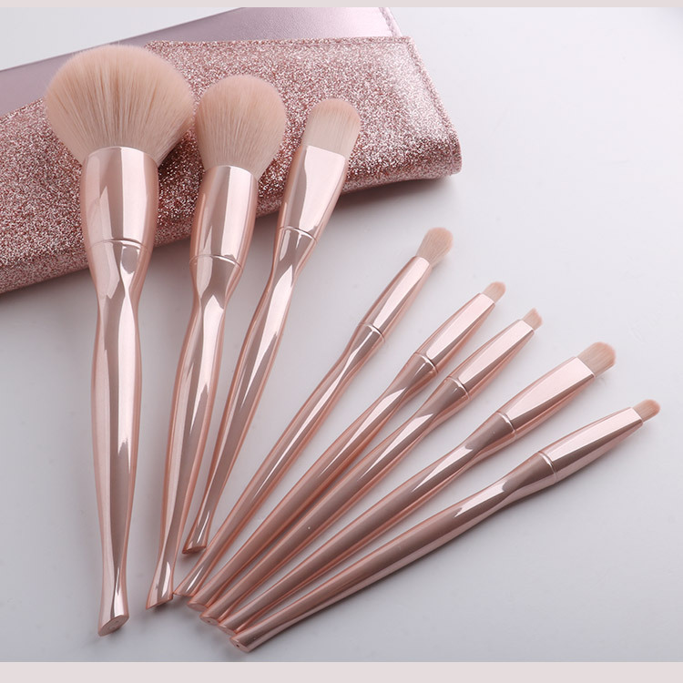 professional pink and silver makeup brushes synthetic makeup brush acrylic with custom logo makeup brushes
