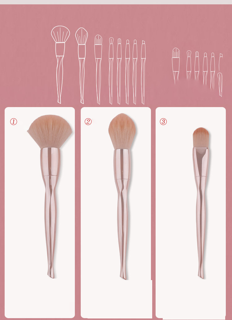 professional pink and silver makeup brushes synthetic makeup brush acrylic with custom logo makeup brushes