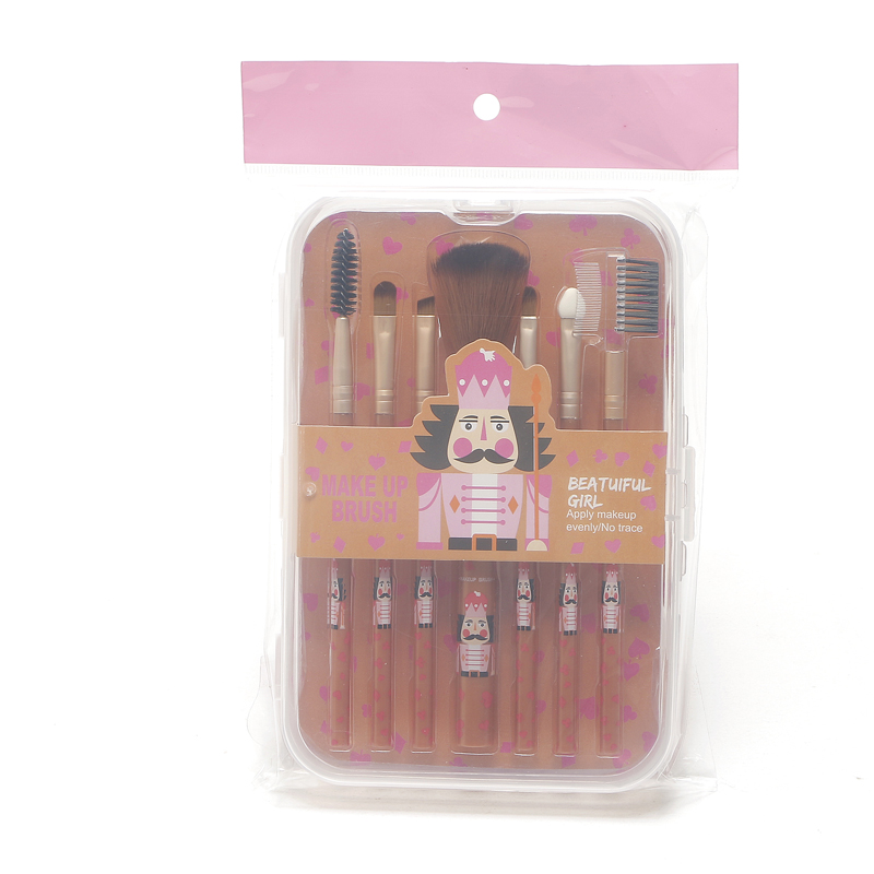 7 print makeup brush with plastic handle
