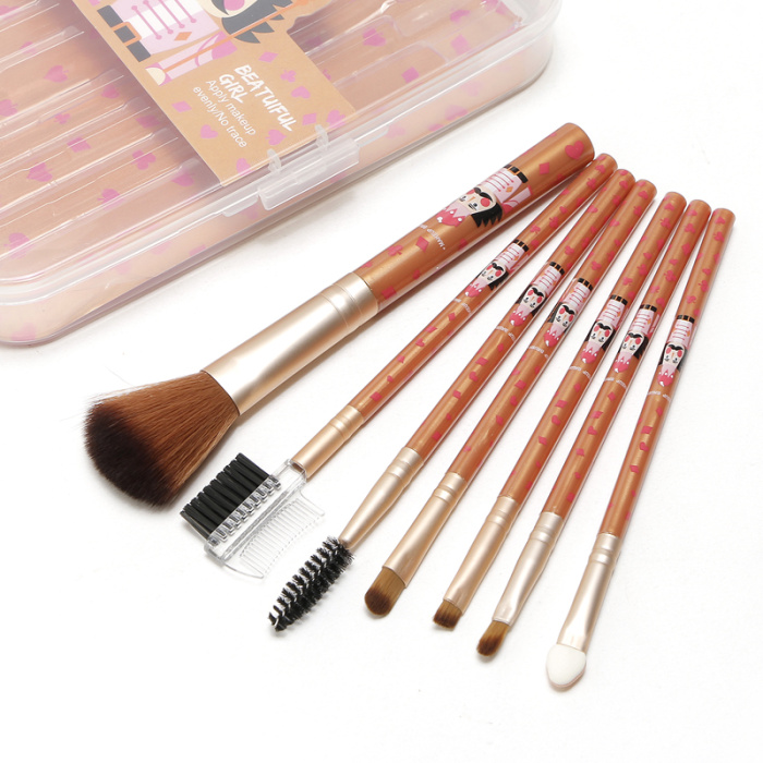 7 print makeup brush with plastic handle 7 print makeup brush with plastic handle